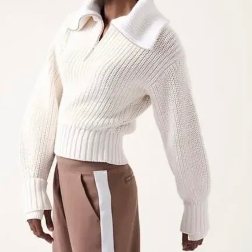 Athleta ALDER Chunky Knit Sweater XS Magnolia White